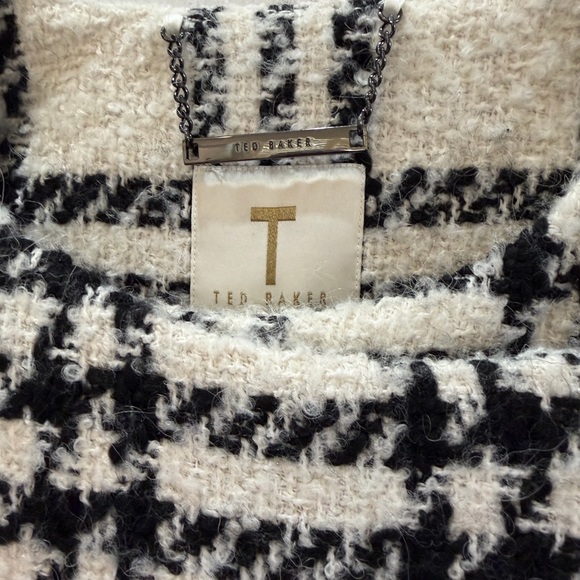 Ted Baker Black and White Plaid Cropped Jacket - Picture 5 of 11